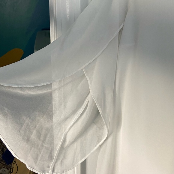 Gorgeous White Chiffon Mini Dress - Picture 4 of 7